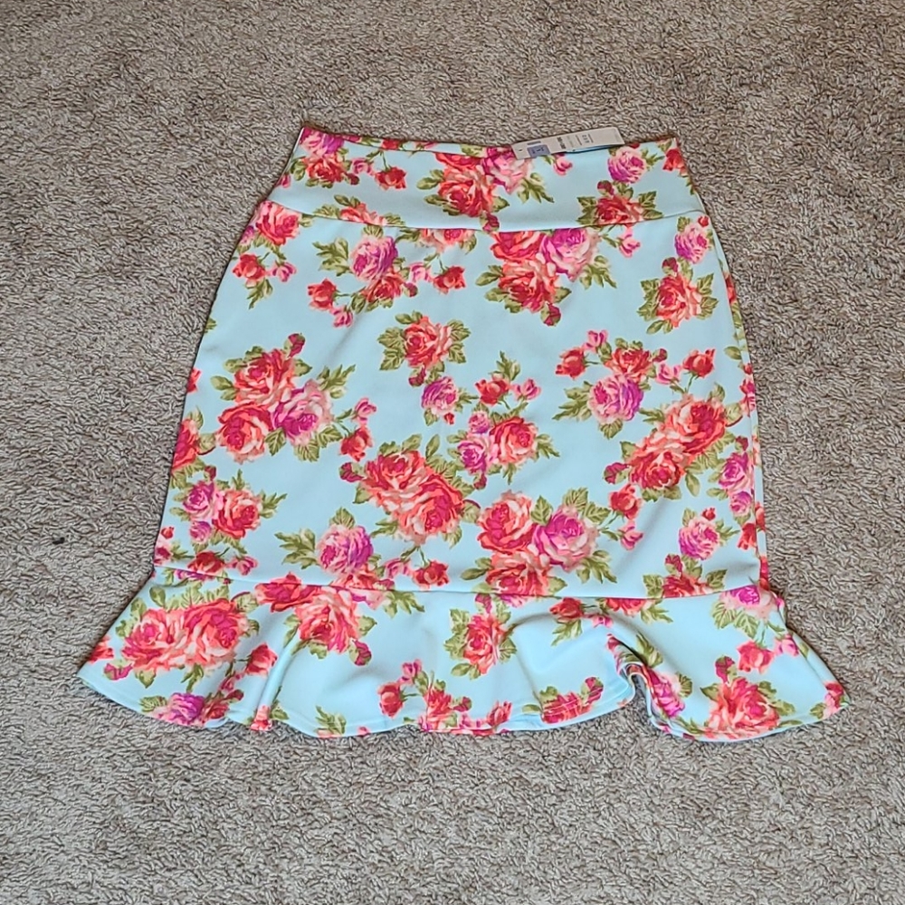 Agnes&Dora women's turquoise rose flounce skirt - Picture 1 of 1